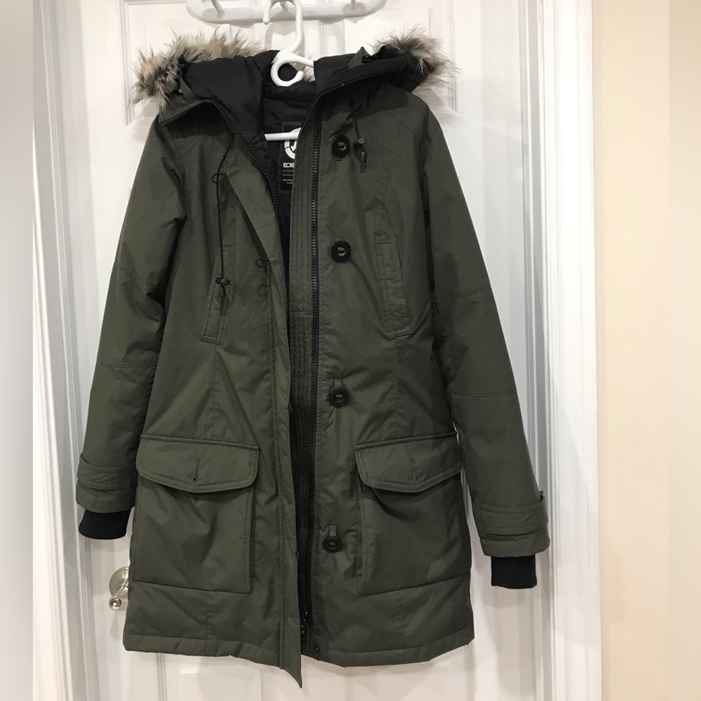 Ecko Red Winter Jacket in Dark Olive Green Colour